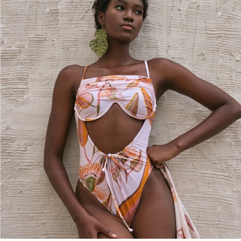 Andrea Iyamah Tiaca Printed Underwire One Piece Swimsuit Women's XS